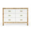 Corfu 6 Drawer Natural Rattan Double Dresser