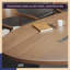 Petite table de conférence ovale en bois massif 70,87 "avec prise pour rail électrique, bureau de commerce-133287168