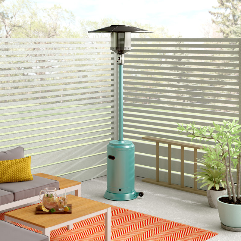 Chauffe-terrasse avec roues 46 000 BTU Fagersta, Bleu aqua