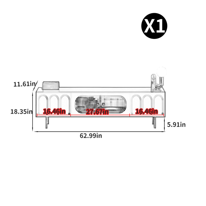 Crédence de rangement l 62,99 po Brenae