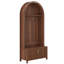 Meuble Dewitt à toit arqué avec banc, rangement pour chaussures, 4 crochets métalliques et 2 portes cannelées-1731284845