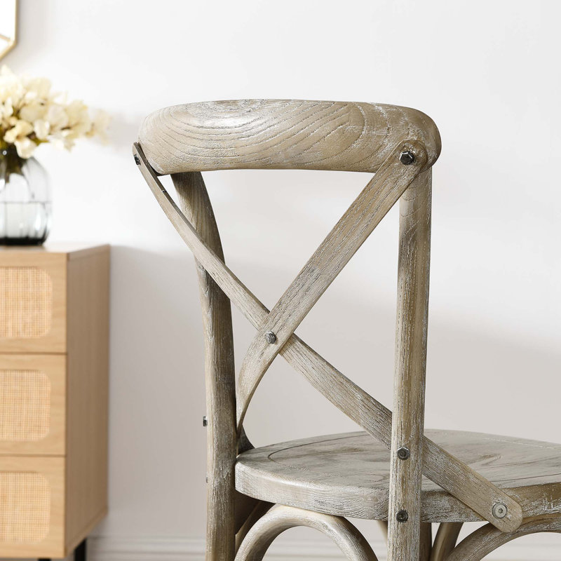 Farmhouse Charm Modern Gray Elm Wood Counter Stool