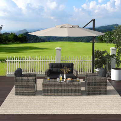 Aparna 4 - Person Patio Conversation Sets with Cushions