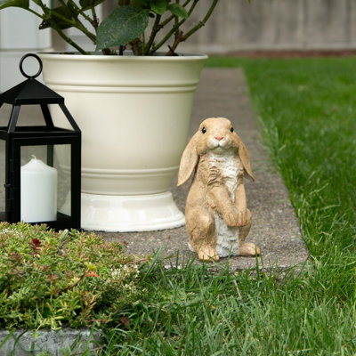STATUE DE JARDIN LAPIN CURIEUX