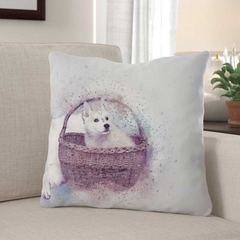 Housse de coussin d'extérieur carré Dylan Dogs, Intérieur, Microsuède
