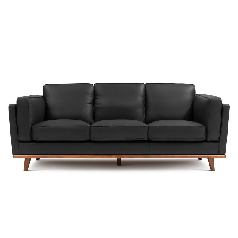 Valencia 88" Valencia Leather Sofa, Valencia, Noir, noir, noir, noir