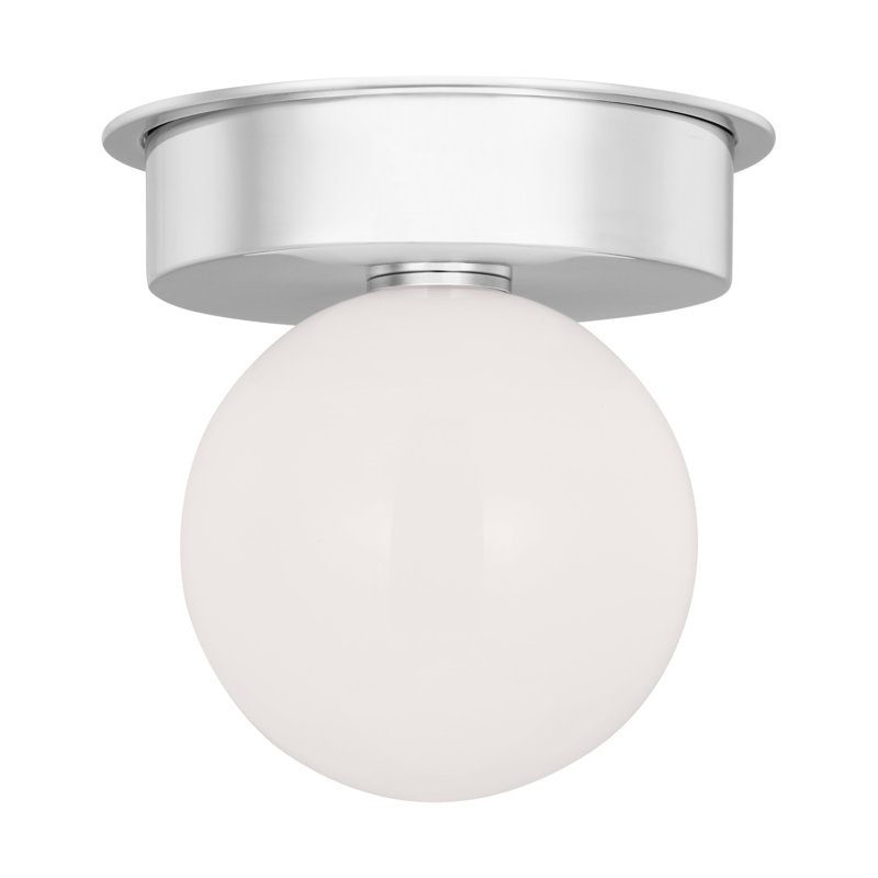Allegra Glass Flush Mount, 7.88" H x 17.5" W x 17.5" D, Polished Nickel