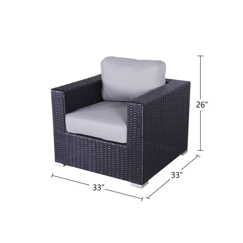 Chaise de patio entièrement assemblée avec coussins