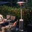 Chauffe-terrasse d'extérieur au propane en acier inoxydable avec roulettes 46 000 BTU, chaufferette amovible pour le jardin, la cour arrière, le porche, argent