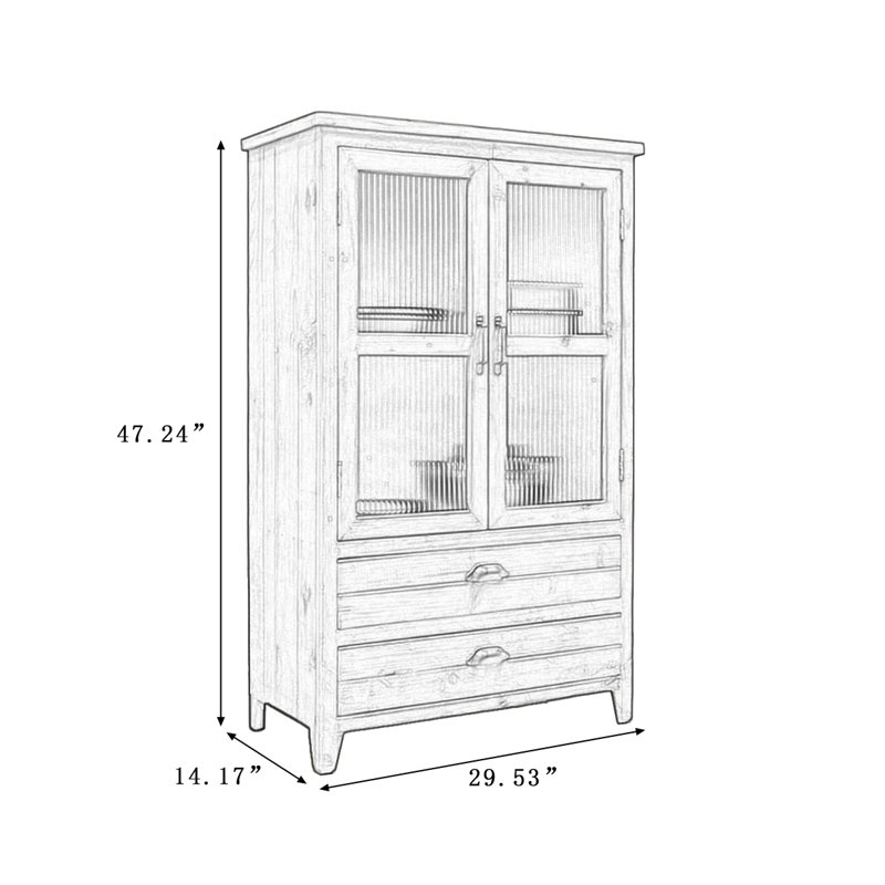 Retro Walnut Solid Wood Sideboard