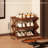 Foldable Under-Desk Shoe Rack - Chinese Retro Style Multi-Layer Space-Saving Storage Shelf, Easy Pull-Out Design