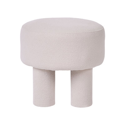 43 cm W Boucle Round Footstool