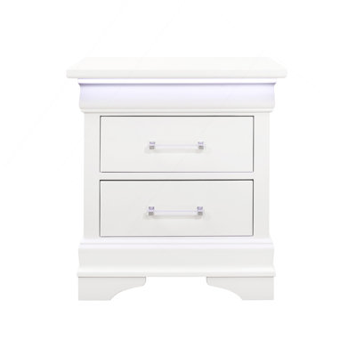 Table de chevet blanche avec DEL Charlston