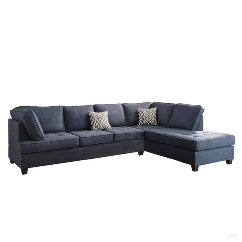 Canapé modulaire 2 pièces réversible bleu foncé Dorris