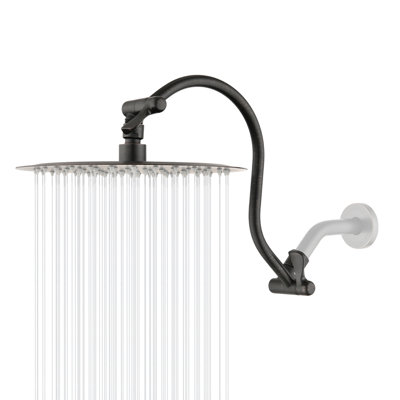 Pomme de douche à haute pression 10 po avec bras d'extension de 12 po