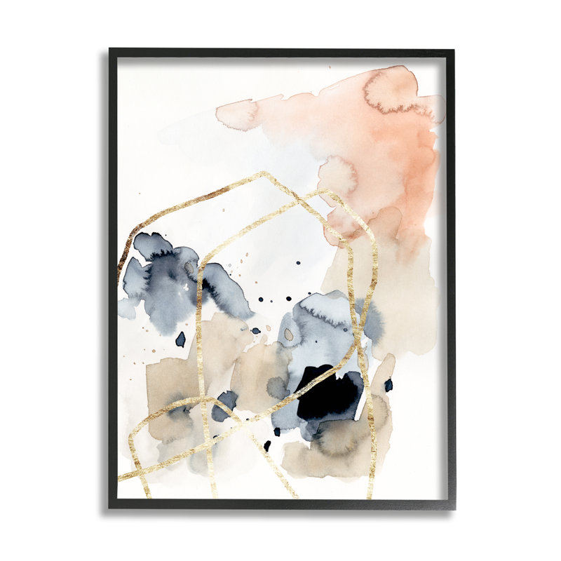 «Abstracted Musical Beats Boho» par Victoria Barnes - Peinture sur toile, Giclée encadrée noir minuit, H 20 po x l 16 po
