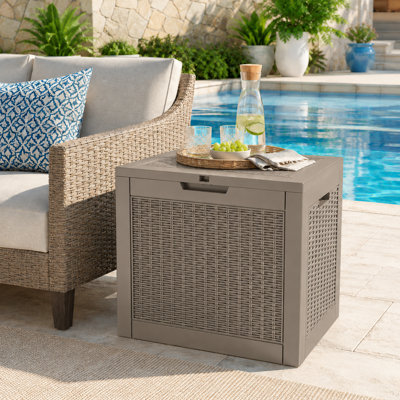 Coffre de terrasse verrouillable avec siège l 22 po x l 17 po