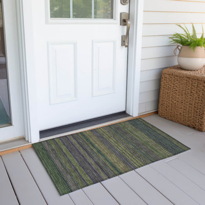 Kinslee Washable Striped Indoor / Outdoor Rug