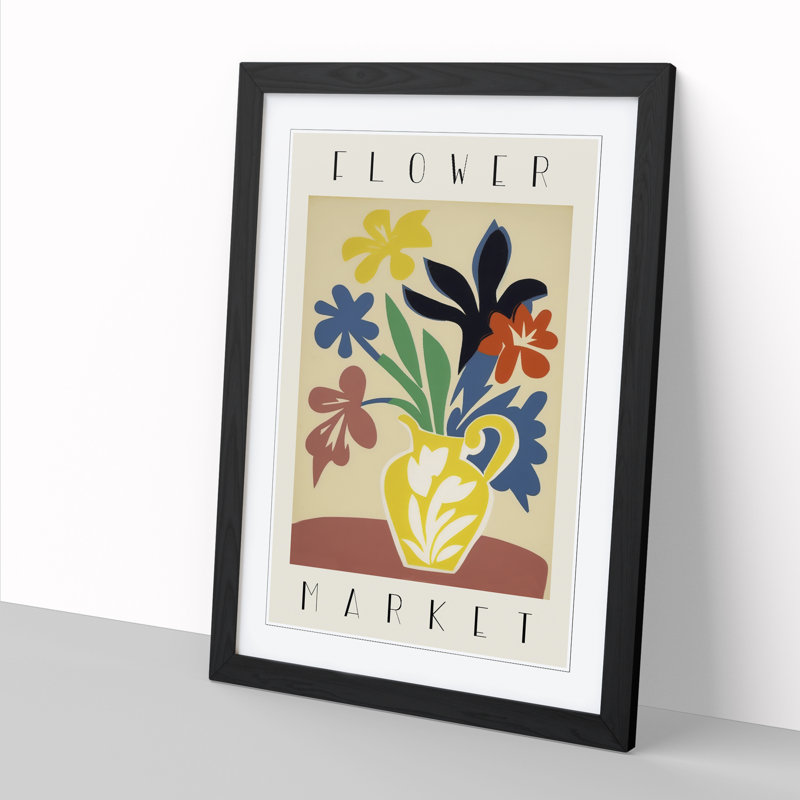 Flower Market Exhibition Advertisement No.9 - Single Picture Frame Print on Wood, 46cm H x 34cm W x 2cm D