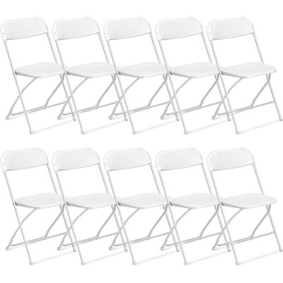 Ensemble de 10 chaises pliantes empilables en plastique Inbox Zero Ladina