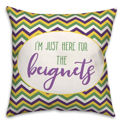 Here For Beignets Throw Pillow