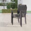 Chaise de patio d'extérieur empilable en métal 4 pièces-1788351571