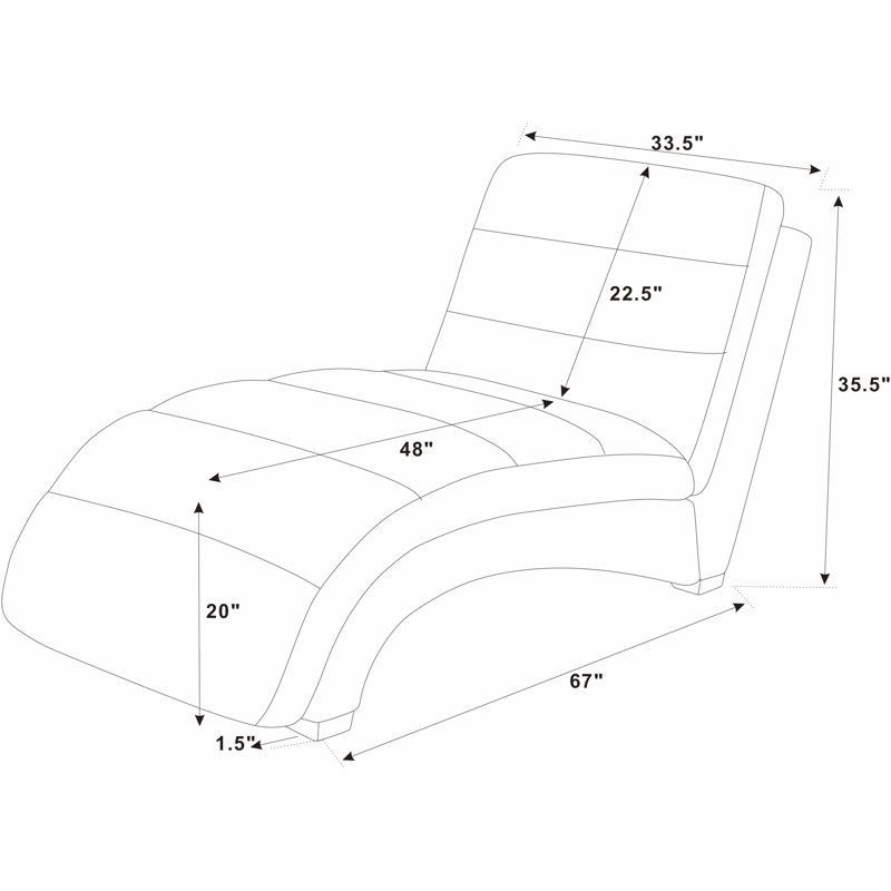 Chaise longue rembourrée Danbury, Velours côtelé gris foncé