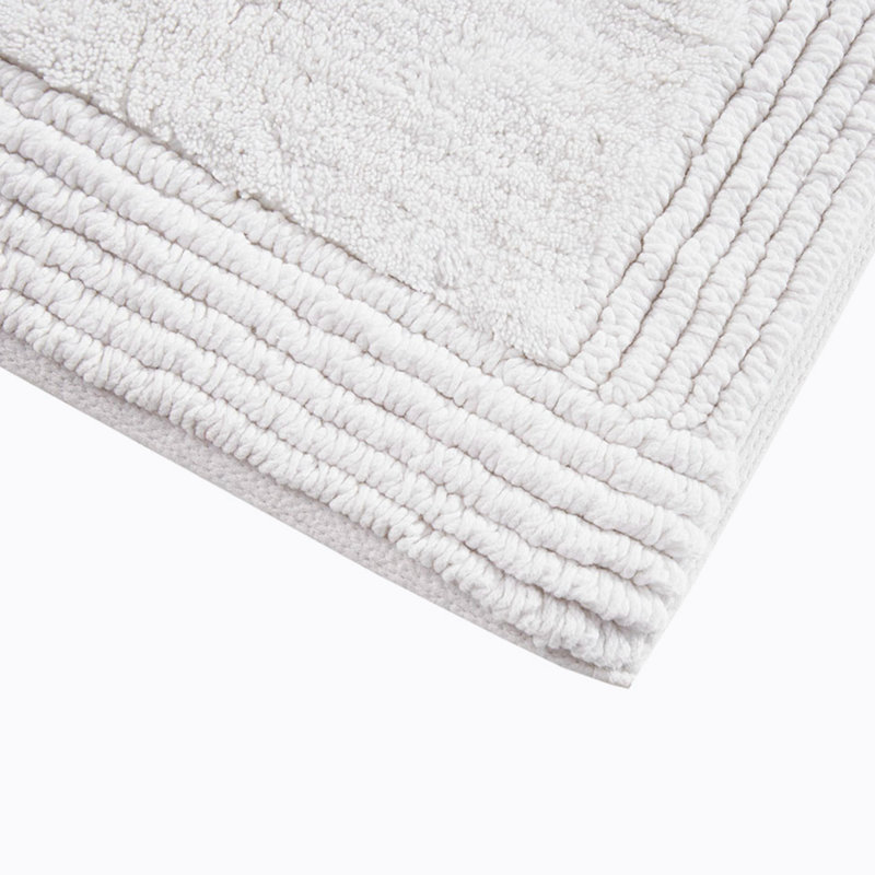 Tapis pour salle de bain en coton réversible Berges 3000 GSM, Blanc, L 21 po x L 34 po