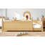 Lit double sécuritaire avec rangement, panneau de fibres à densité moyenne en bois de style Montessori pour chambre d'enfant