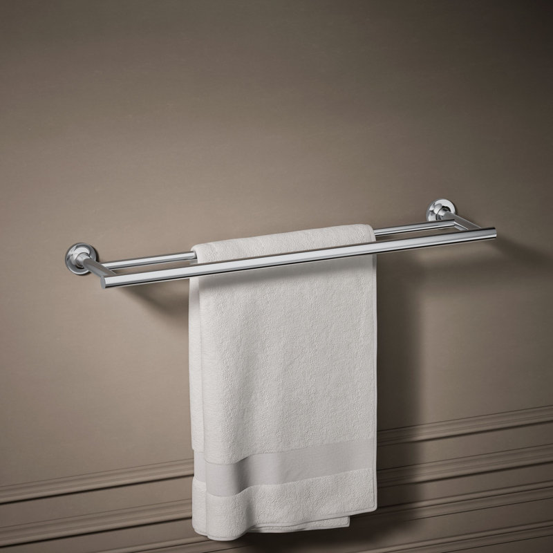 Purist® Double 24" Wall Mounted Towel Bar, Polished Chrome
