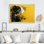 «Black and Yellow Fashion Woman Solitude III», art mural mode