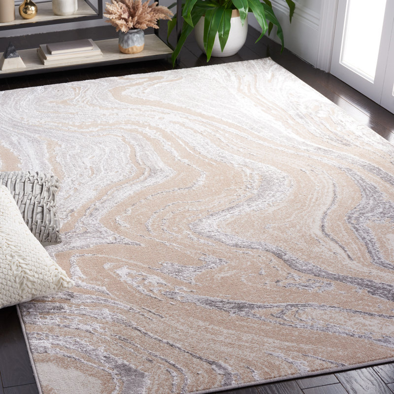 Tapis beige / gris Alohi 211, Rectangle 5 pi 5 po x 7 pi 7 po