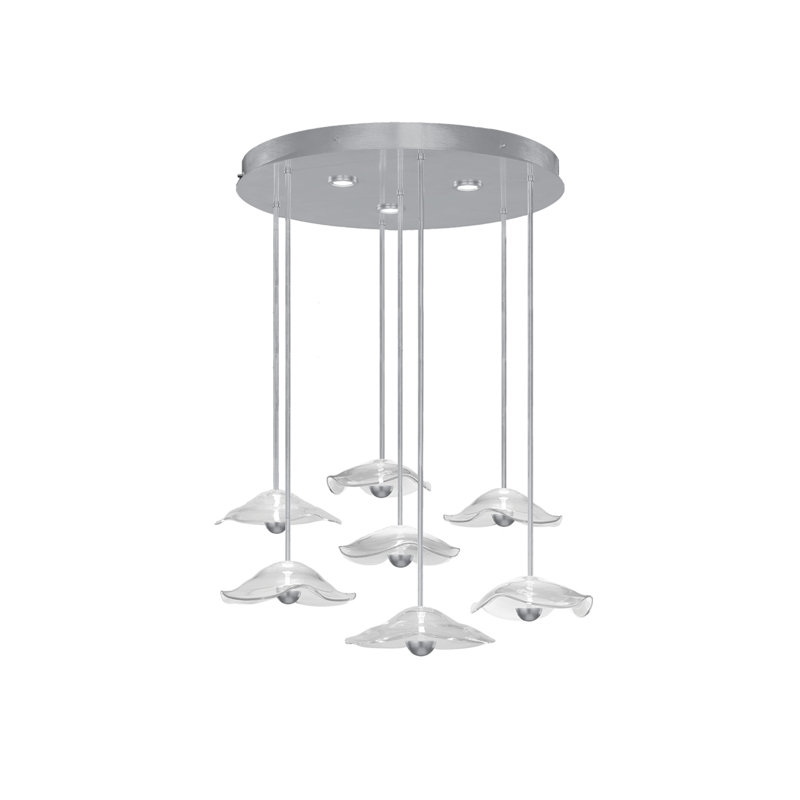 Embark 10 - Light LED Pendant, Clear, Standard Silver Leaf