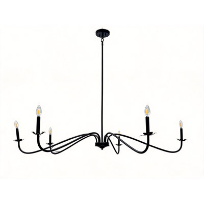 6-Light Dimmable Classic Candle Style  Chandelier