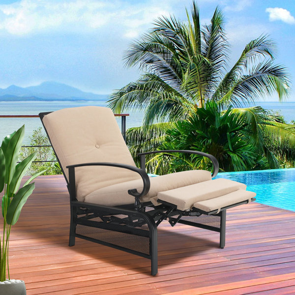 Sun Lounger Recliner Relaxer Reclining Chair Seat Outdoor Garden Patio  Cushion
