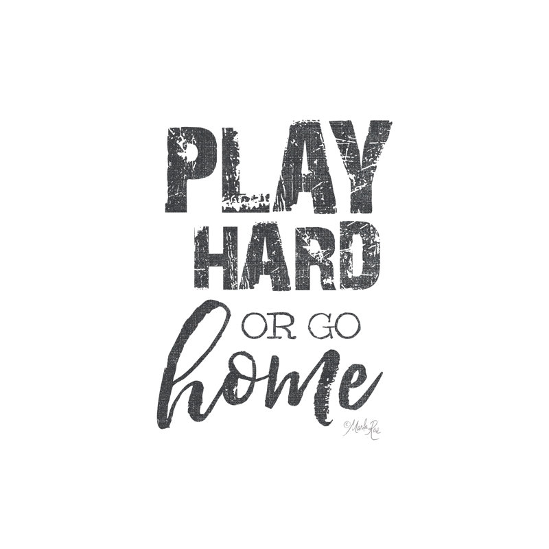 Play Hard - Art textuel, H 12 po x l 12 po, Non, Toile tendue