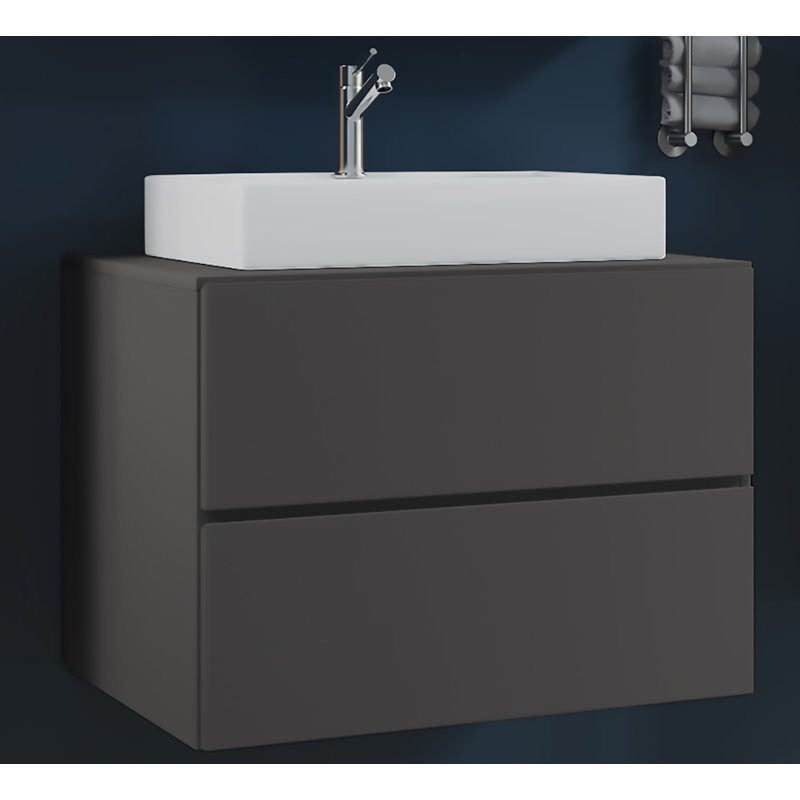 Amileah Bathroom Vanity with Basin, Black