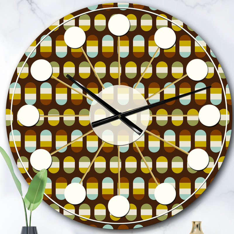 Rétro à pois - horloge murale moderne Mid-Century, Surdimensionné