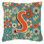 Lettre fleurs Monogram rétro intérieur/extérieur Throw Pillow