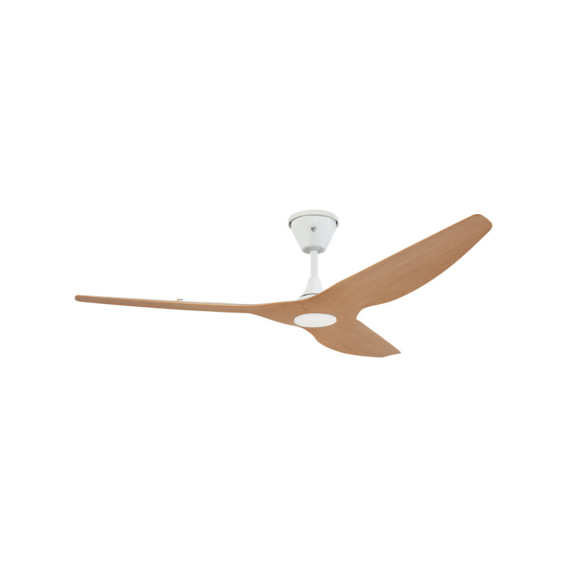 Ventilateur de plafond 60 po Haiku Coastal, 60", Blanc avec pales caramel