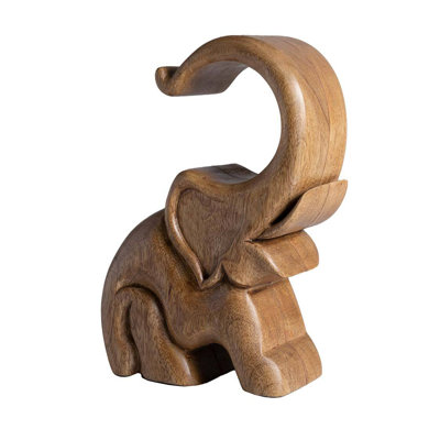 Hand-Carved Wooden Elephant Wine Bottle Display