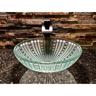 Elegant Glass Engraving Studio 16.5'' Glass Circular Bathroom Sink
