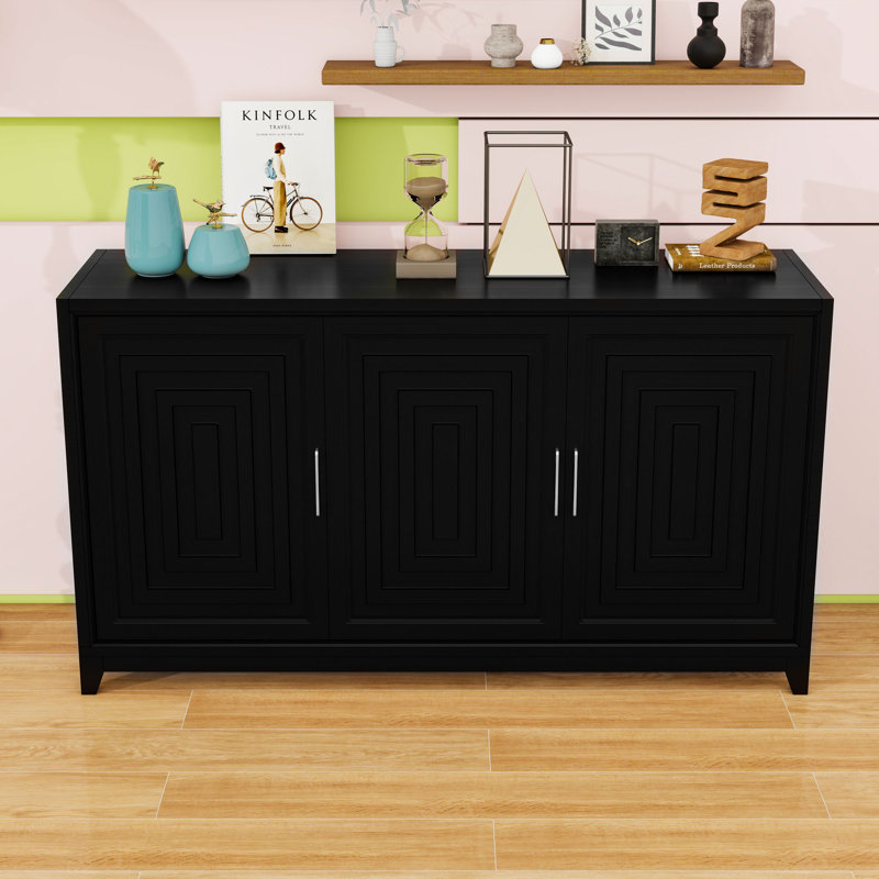 Buffet en bois avec armoire et tablettes