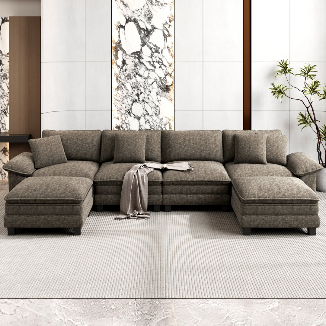 Upholstered Modular Sectional Sofa Cloud Couch
