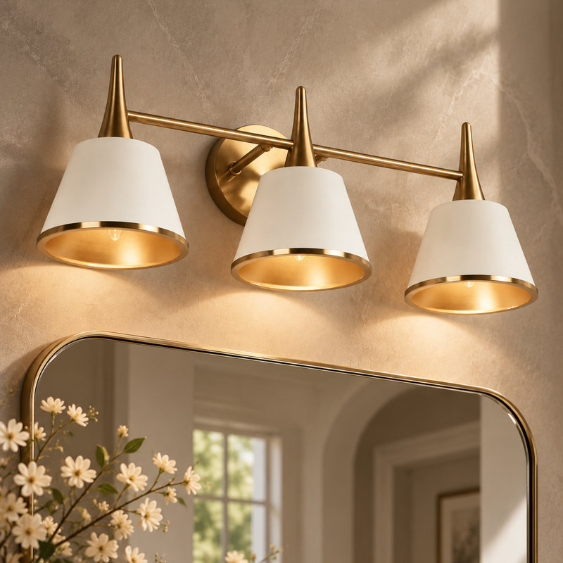Luminaire de salle de bain moderne à intensité variable Kennesaw, 3 lumières