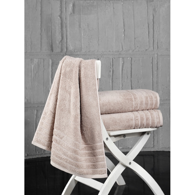 Shantae 56" L x 30" W Cotton Bath Towel Set , Beige