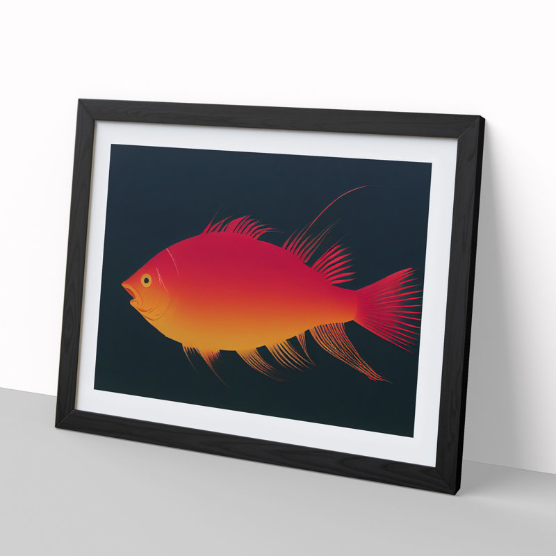 Contemporary Fish - Framed Print, Black, 46cm H x 64cm W x 2cm D