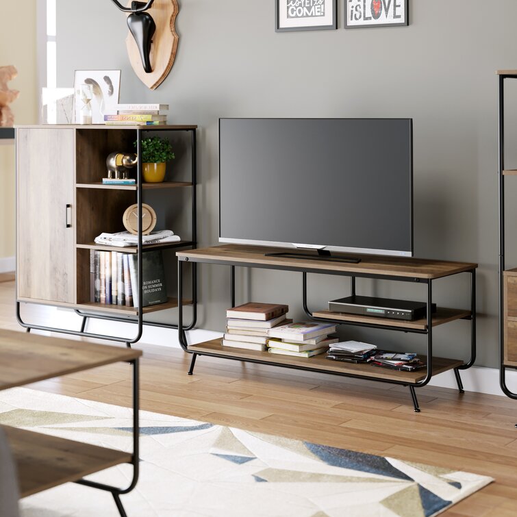 Industrial Metal and Wood TV Stand