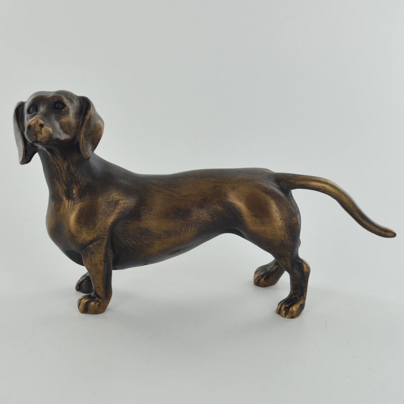 Dachshund Bronze Dog Sculpture Bullrush Figurine