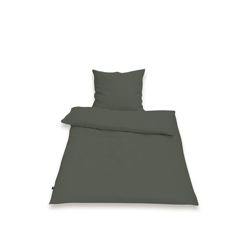 100% Linen Solid Colour Duvet Cover Set with Pillowcases Included, Single - 1 Pillowcase (80 x 80 cm), Graphite Grey